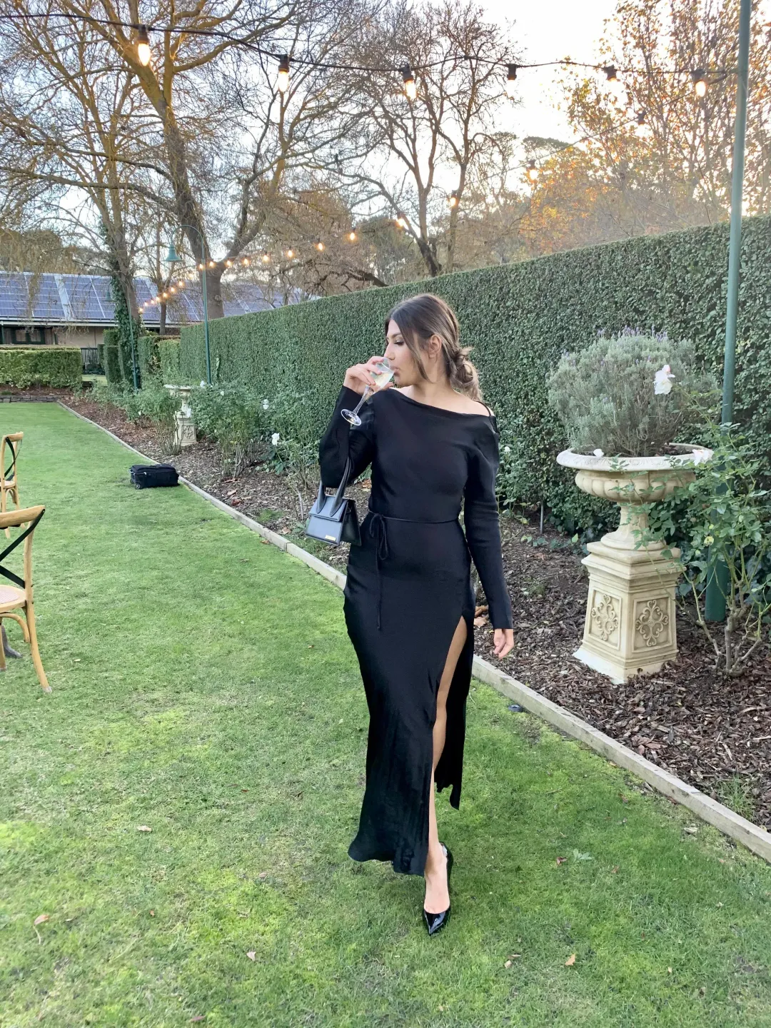 Bec & Bridge Moon Dance Long Sleeve Maxi Dress Black Size 10  for rent on The Volte - main image