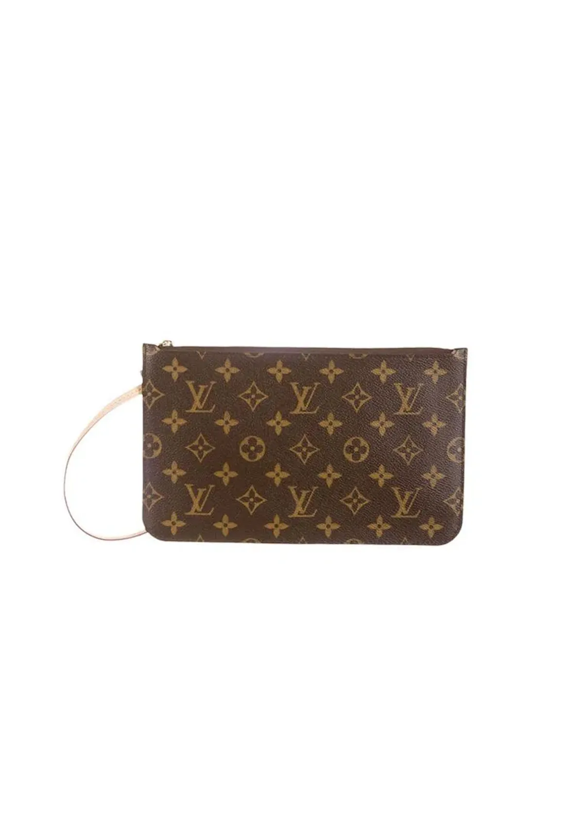 Louis Vuitton Neverfull Pouch Brown for rent on The Volte - main image