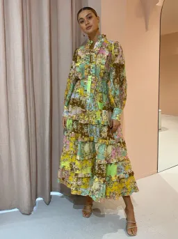 Alemais Matilde Pleat Shirt Dress Print (Size 12) for rent on The Volte - image 2