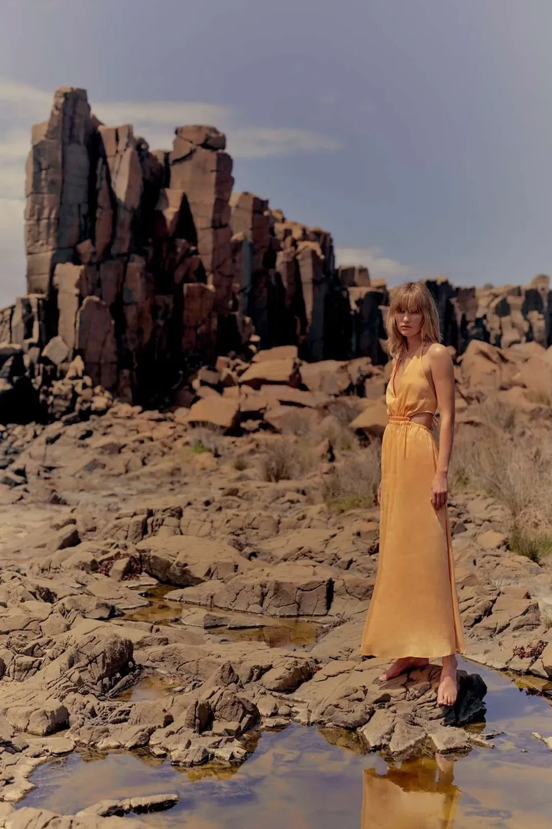 Manning Cartell Lyrical Colours Halter Maxi Dress Orange Size 8 for rent on The Volte - main image