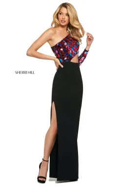 Sherri Hill No.53466 Midi Dress Black Multi Size 4  for rent on The Volte - image 3