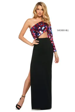 Sherri Hill No.53466 Midi Dress Black Multi Size 4  for rent on The Volte - image 1
