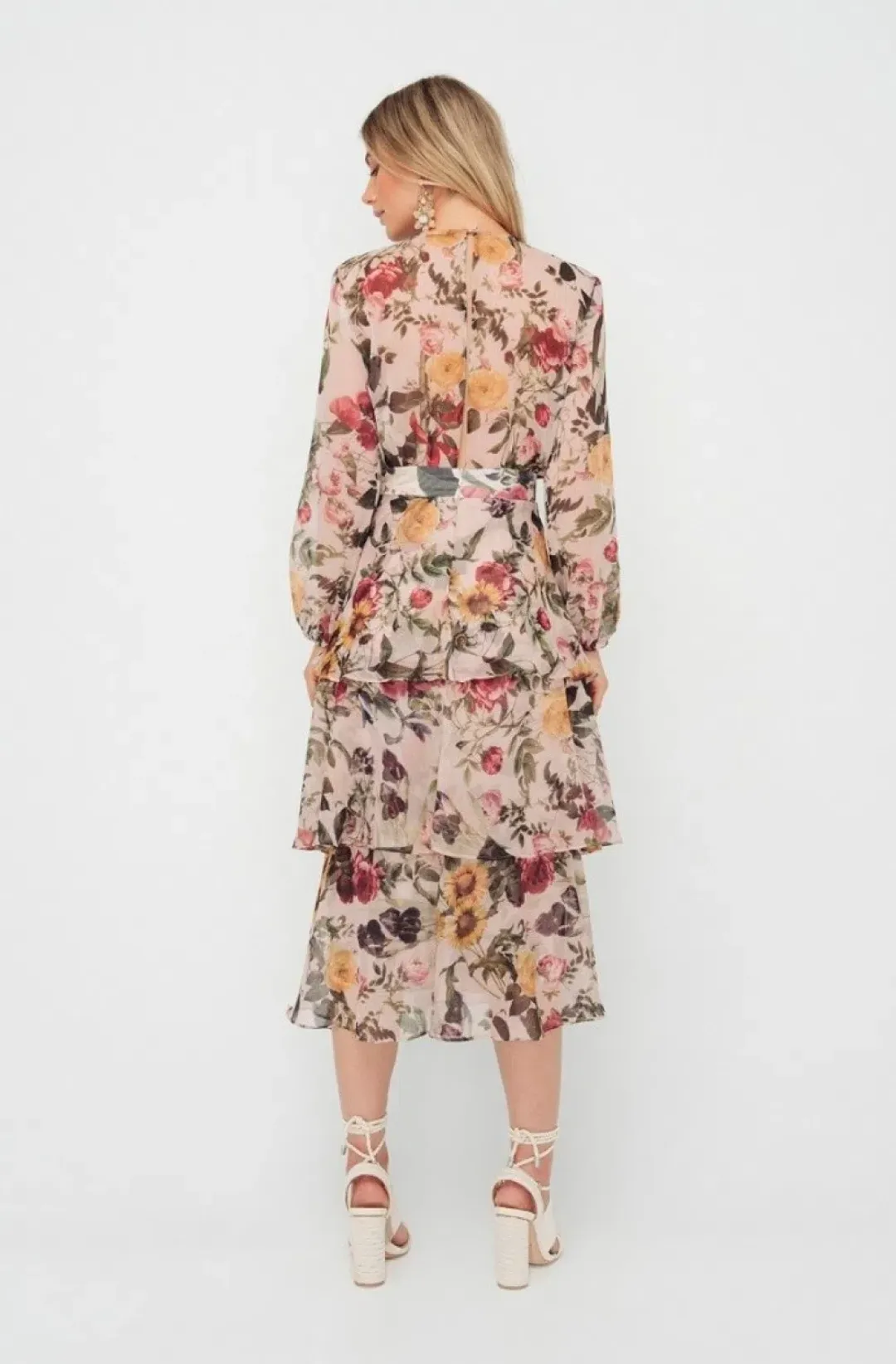 Sheike Cupid Floral Tiered Dress Mulit Size 6  for rent on The Volte - main image