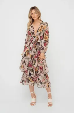 Sheike Cupid Floral Tiered Dress Mulit Size 6  for rent on The Volte - image 1