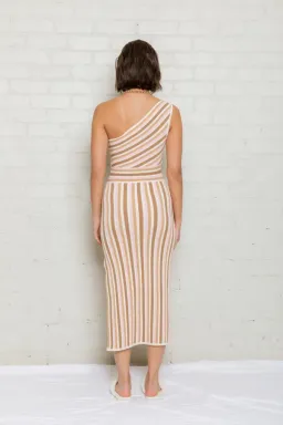 Opal Striped One Shoulder Knit Dress Multi Size M for rent on The Volte - image 2