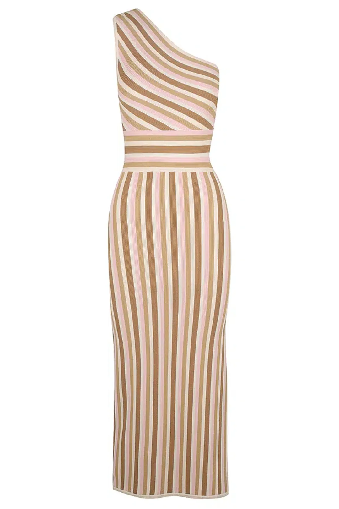 Opal Striped One Shoulder Knit Dress Multi Size M for rent on The Volte - main image