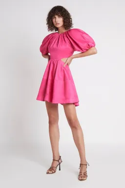 Aje Admiration Lace Up Mini Dress Pink Size 6 for rent on The Volte - image 1