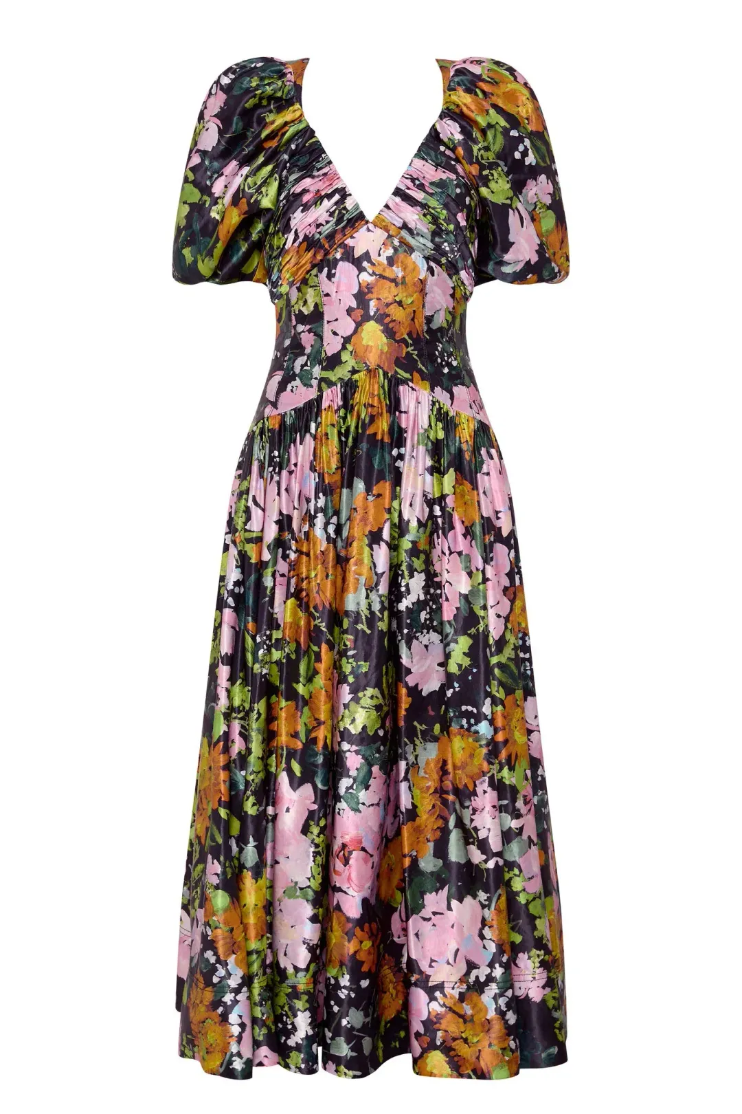 AJE - Gabrielle Floral Plunge Midi-Dress - Size 16 (Fits 14 - 16) for rent on The Volte - main image