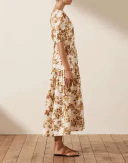 Shona Joy Follow Bella Short Sleeve Open Back Midi Dress Print Size 8 for rent on The Volte - image 2