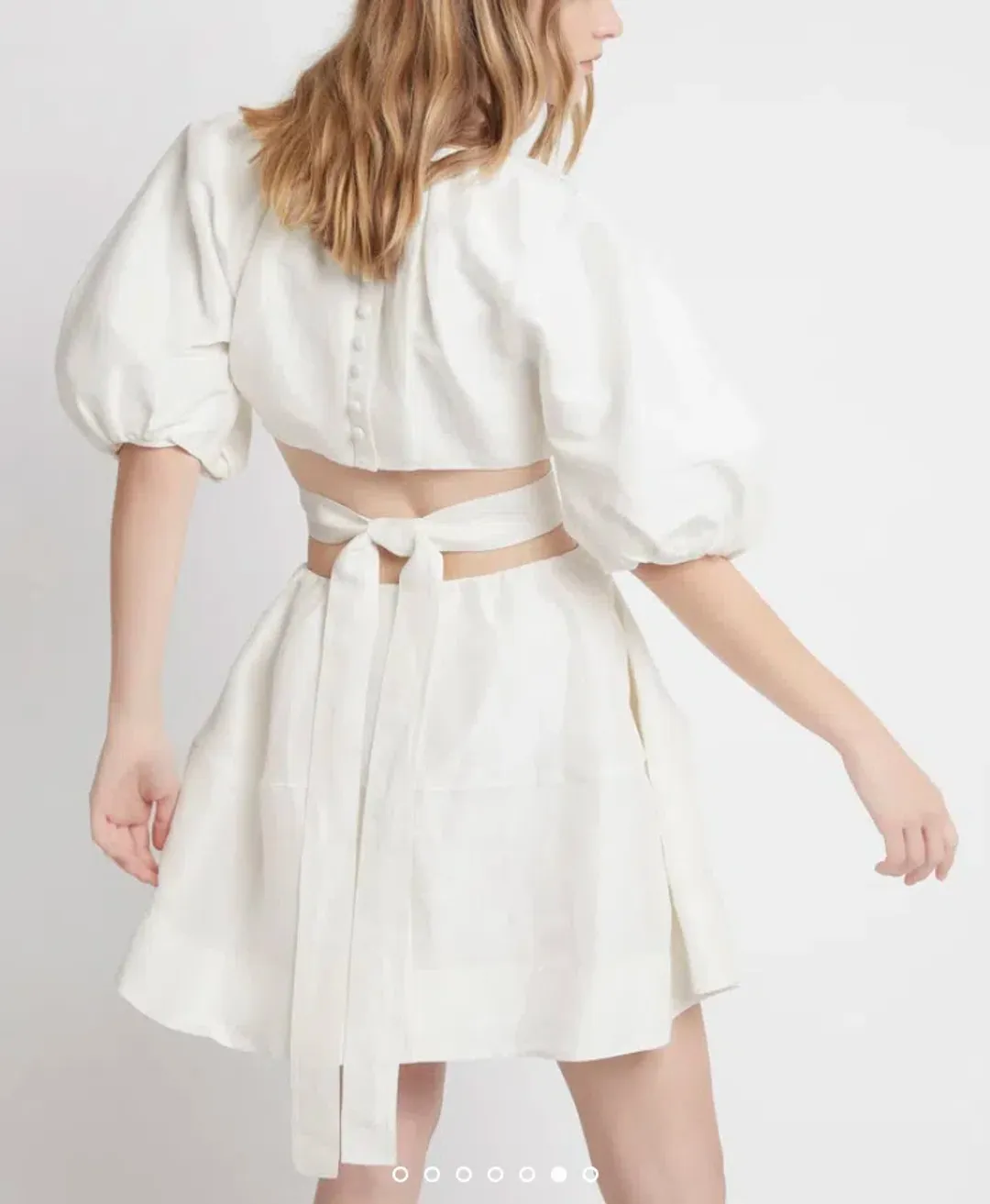 AJE Psychedelia Cut Out Mini Dress White Size 6 for rent on The Volte - main image