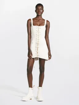 Dion Lee Laced Utility Corset Dress in Unbleached Size 6  for rent on The Volte - image 1