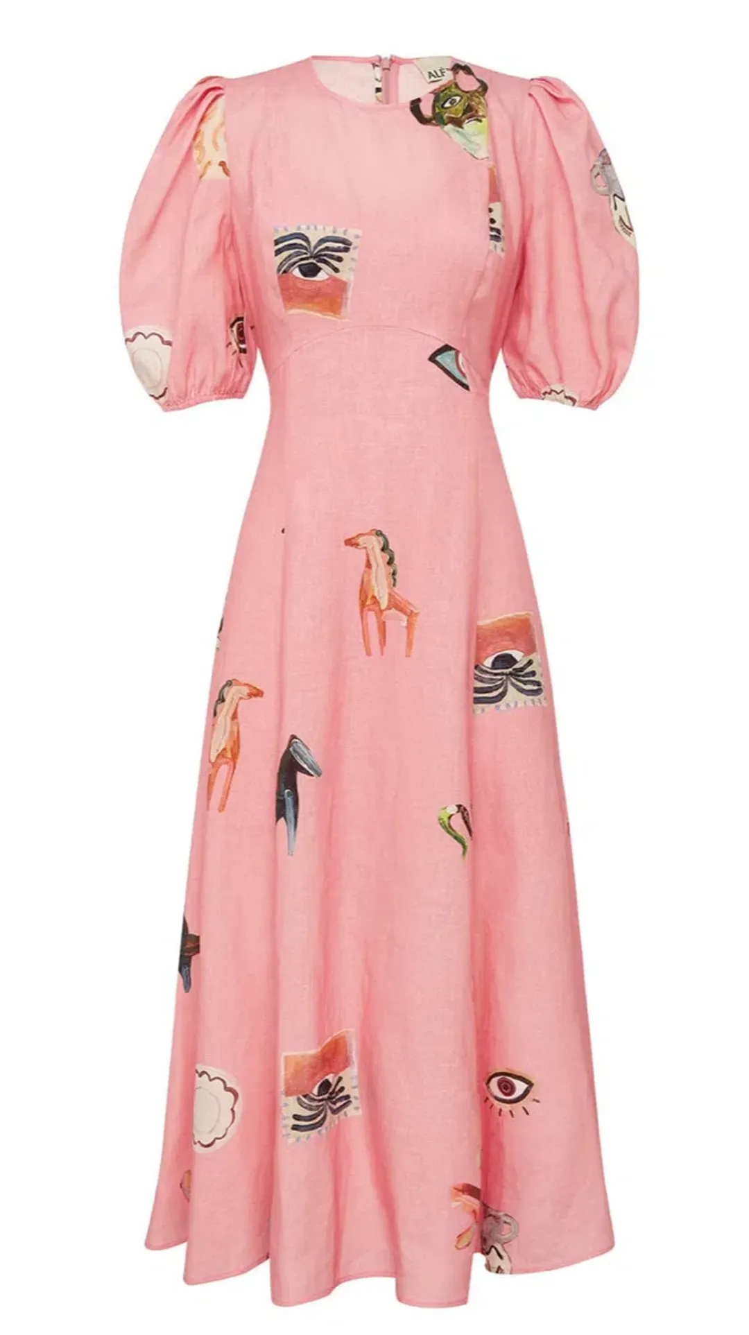 Alemais Cleo Midi Dress Pink Size 10 for rent on The Volte - main image