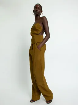 Christopher Esber Apron Wire Back Top Tobacco Brown Size 10 for rent on The Volte - image 2