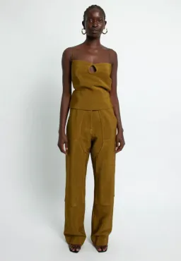 Christopher Esber Apron Wire Back Top Tobacco Brown Size 10 for rent on The Volte - image 1