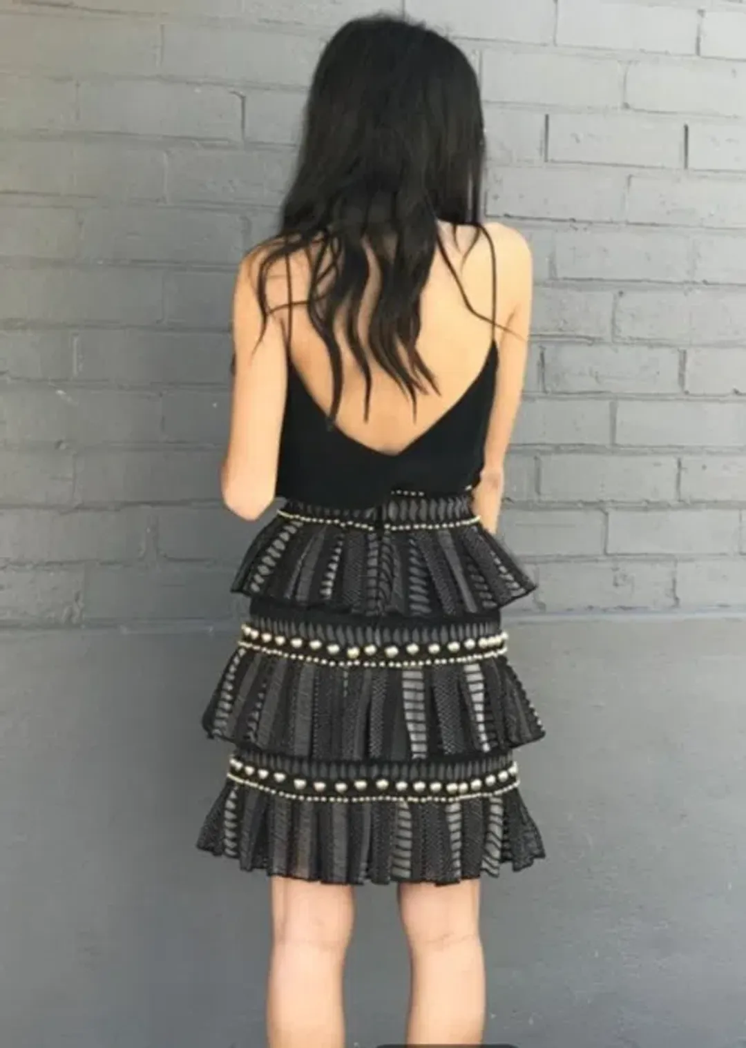 Thurley Crescent Skirt Black Size 10 for rent on The Volte - main image