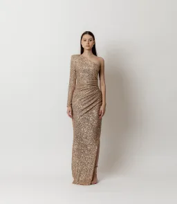 Meraki Freja Sequin Dress Gold Size 12 for rent on The Volte - image 1