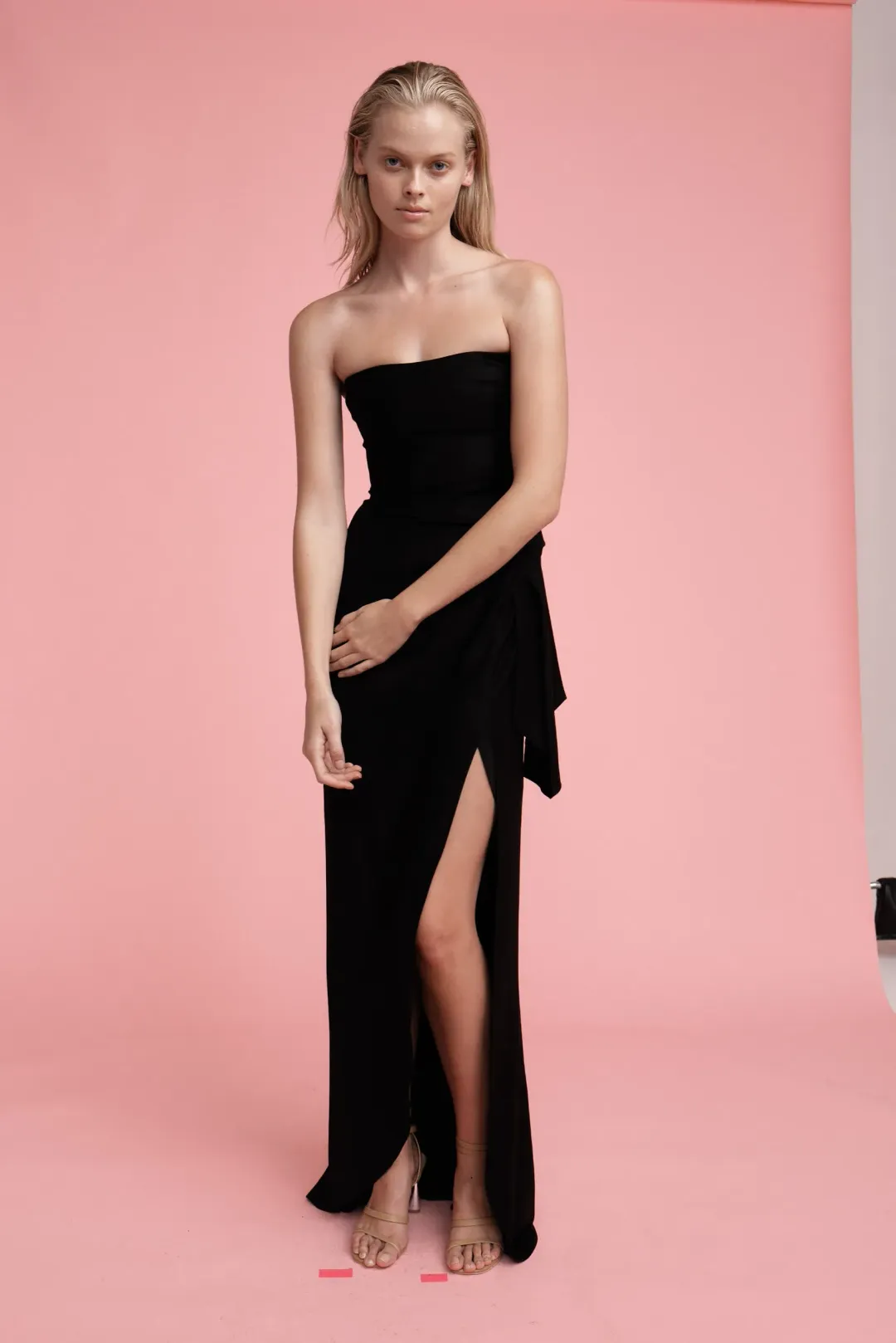 Manning Cartell Asymmetrical Games Strapless Gown Black Size 6 for rent on The Volte - main image