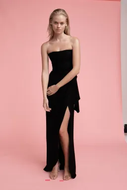 Manning Cartell Asymmetrical Games Strapless Gown Black Size 6 for rent on The Volte - image 1