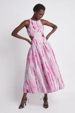 Aje Introspect Cut Out Midi Dress Pink Size 10  for rent on The Volte - image 4