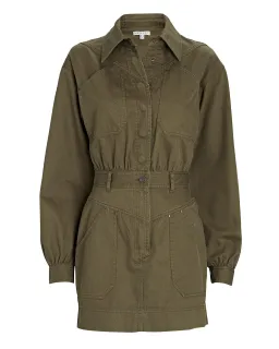 Shona Joy Chiara Utility Mini Dress Khaki Size 10  for rent on The Volte - image 4
