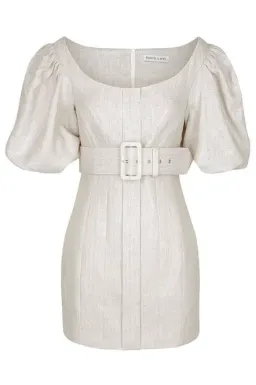 Shona Joy Hamilton Off Shoulder Fitted Mini Dress Beige Size 12 for rent on The Volte - image 4