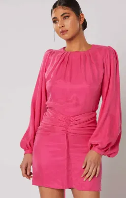 Winona Cerise Short dress Pink Size S for rent on The Volte - image 2