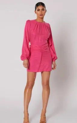 Winona Cerise Short dress Pink Size S for rent on The Volte - image 1