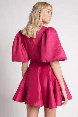 AJE Admiration Asymmetric Mini Dress Fuchsia Pink Size 6 for rent on The Volte - image 3