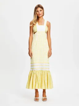 Alice McCall Mango Wild Angels Midi Dress Yellow Print Size 12 for rent on The Volte - image 1