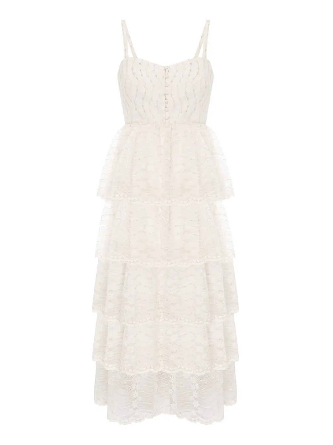 Alice McCall Creme Moonstruck Midi Dress Cream Size 12 for rent on The Volte - main image