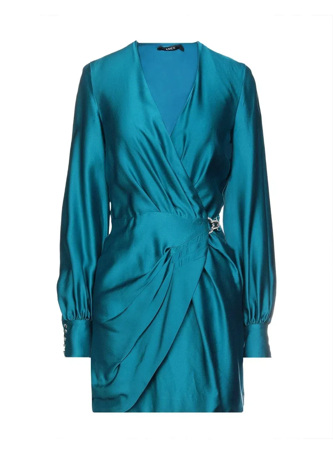 Amen Long Sleeve Wrap Mini Dress Jade Size 12 for rent on The Volte - main image