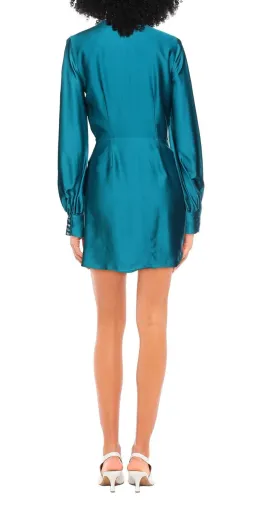 Amen Long Sleeve Wrap Mini Dress Jade Size 12 for rent on The Volte - image 2