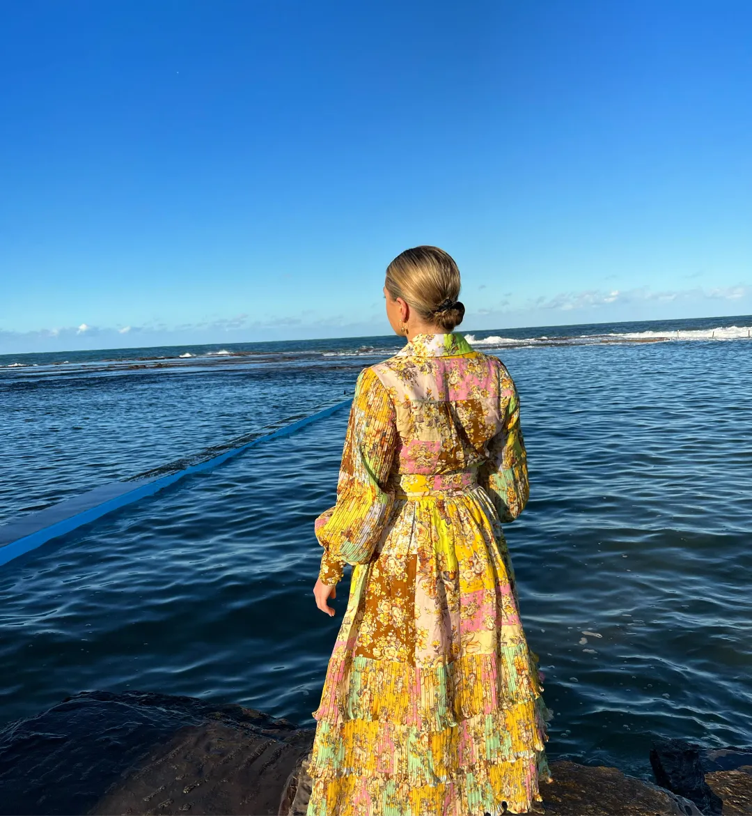 Alemais Matilde Tie Front Top & Pleat Skirt Set Multi Size 10 for rent on The Volte - main image