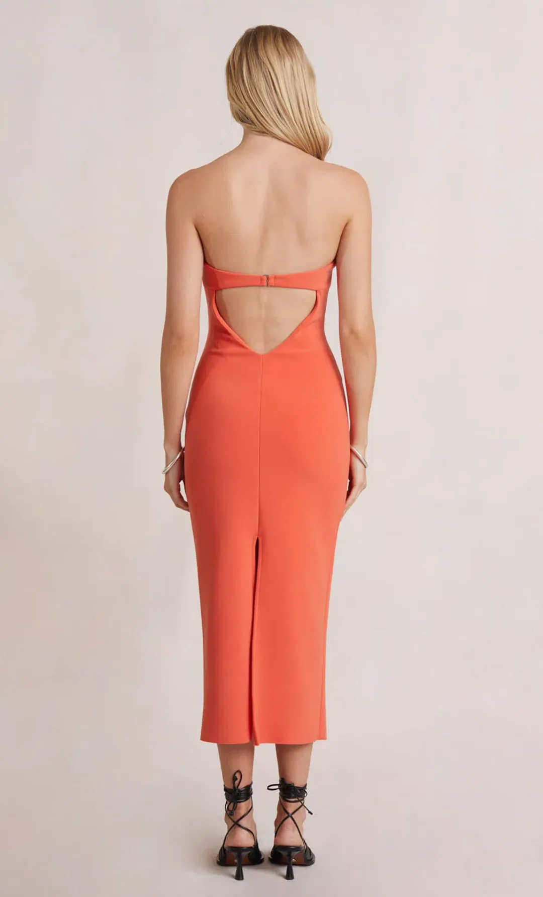 Bec & Bridge Cecily Midi Dress Blood Orange Size 6  for rent on The Volte - main image