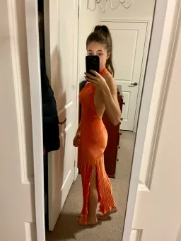 L'Idee Naomi Gown Orange Size 6 for rent on The Volte - image 3