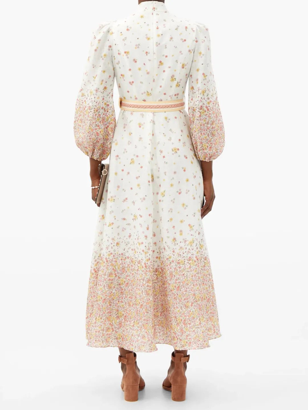 Zimmermann Carnaby Belted Linen Dress Floral Print Size 0 / AU 8 for rent on The Volte - main image