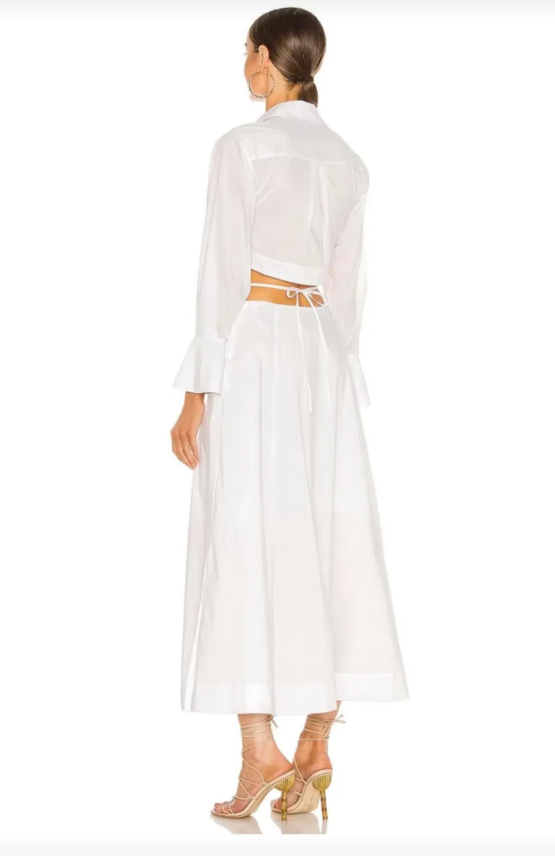 Jonathan Simkhai Alex Cut Out Shirt Dress White Size XS for rent on The Volte - main image