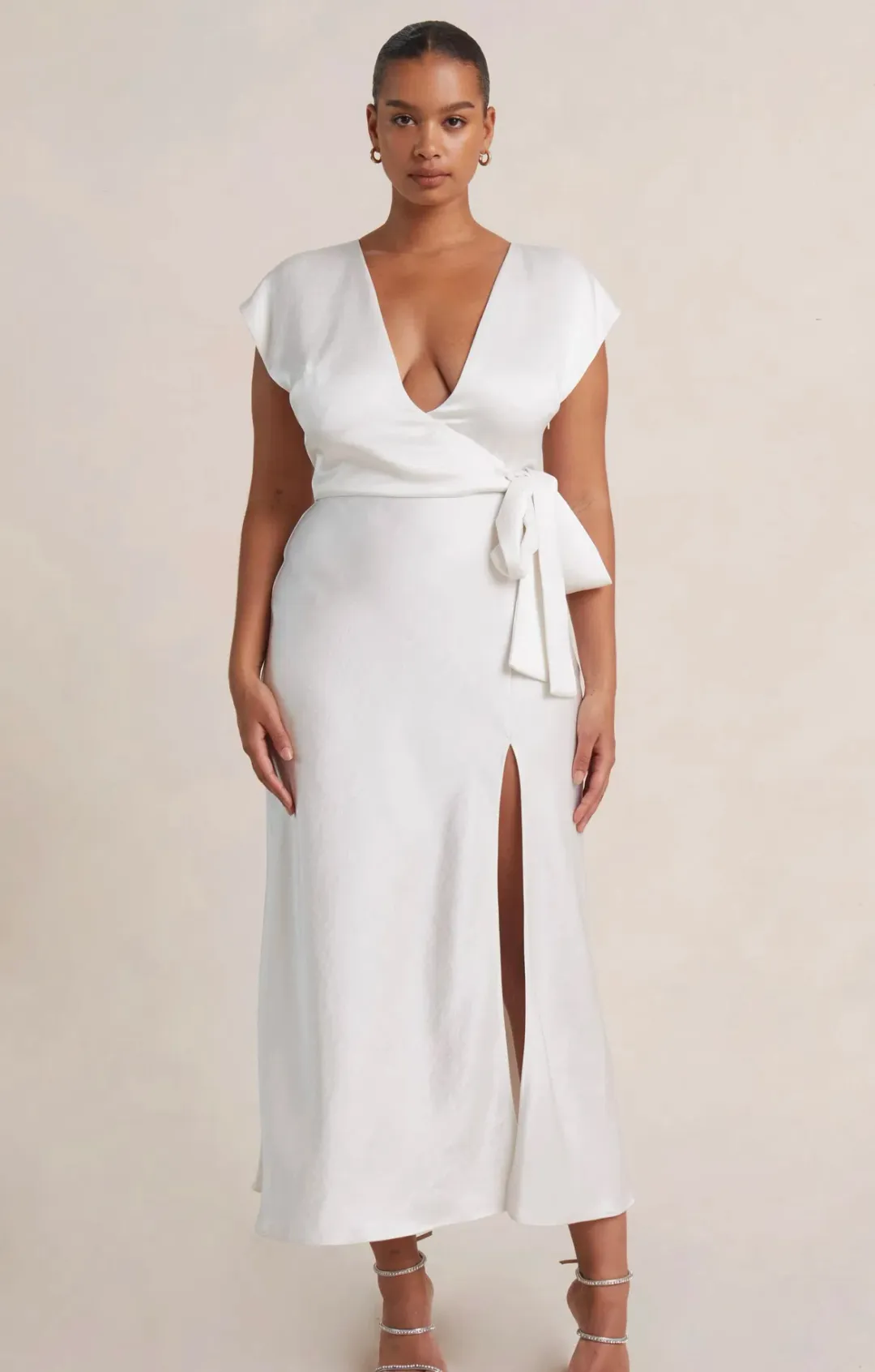Bec & Bridge The Dreamer Wrap Dress Ivory Size 8 for rent on The Volte - main image