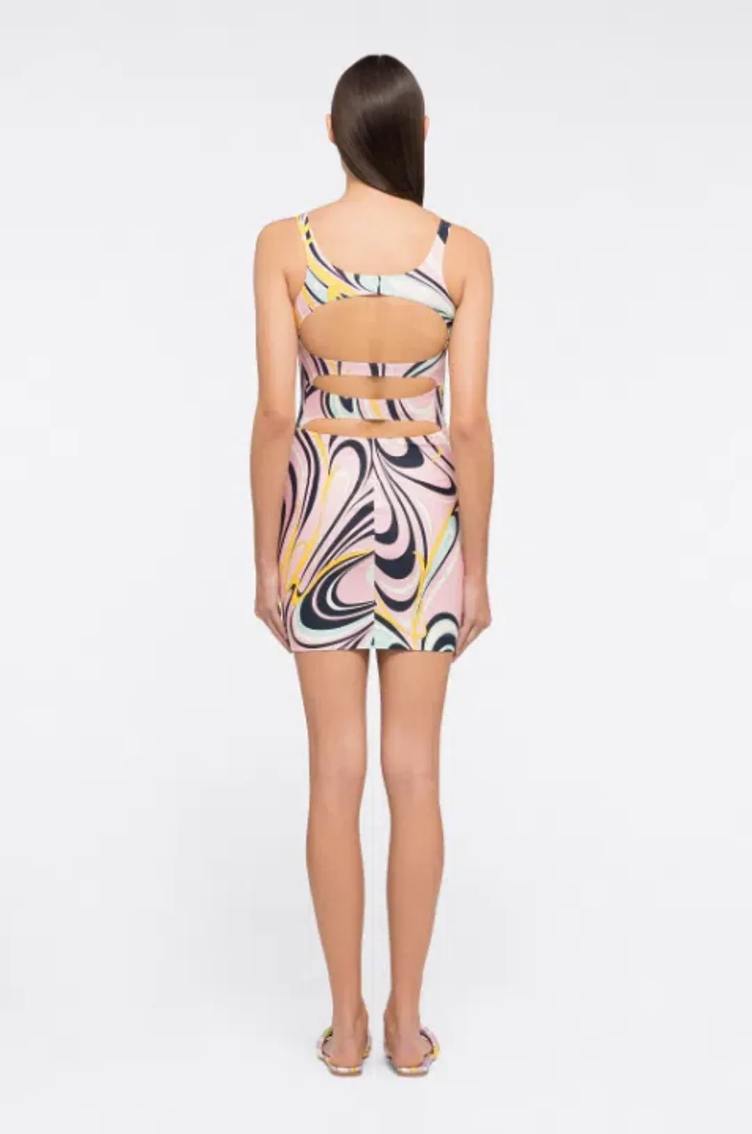Emilio Pucci Onde Print Mini Dress Pink Size 6 for rent on The Volte - main image