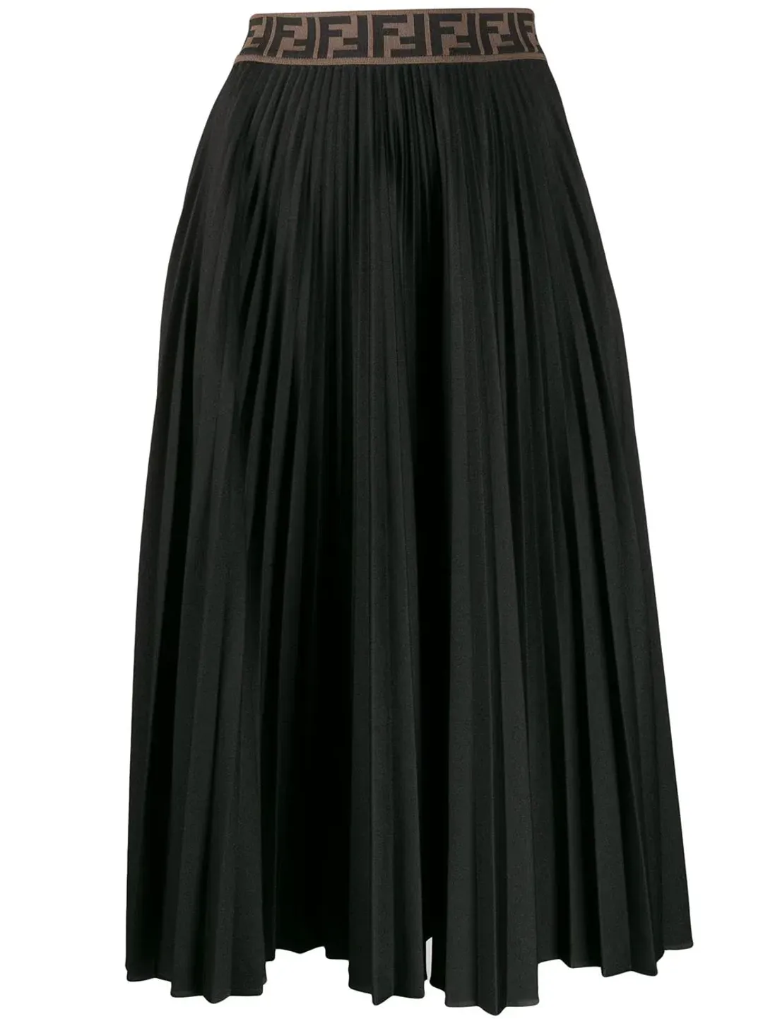 Fendi FF Pleated Skirt Black Size 8  for rent on The Volte - main image