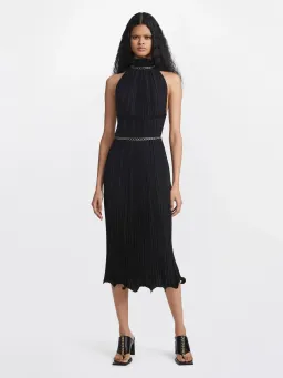 Dion Lee Chain Pleat Halter Dress Black Size 6 for rent on The Volte - image 1