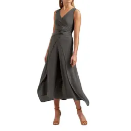 Scanlan Theodore Silk Wrap Jumpsuit Khaki Green Size 8  for rent on The Volte - image 1