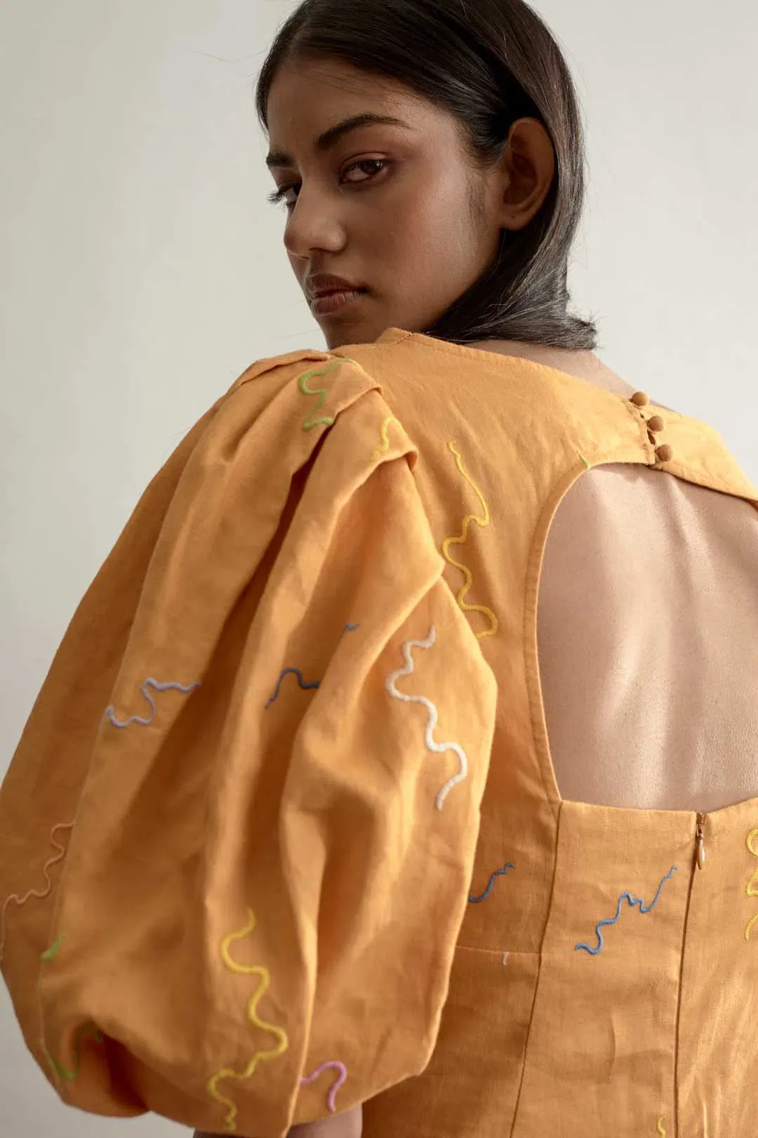 Alemais Sundance Midi Dress Yellow Print Size 6 for rent on The Volte - main image