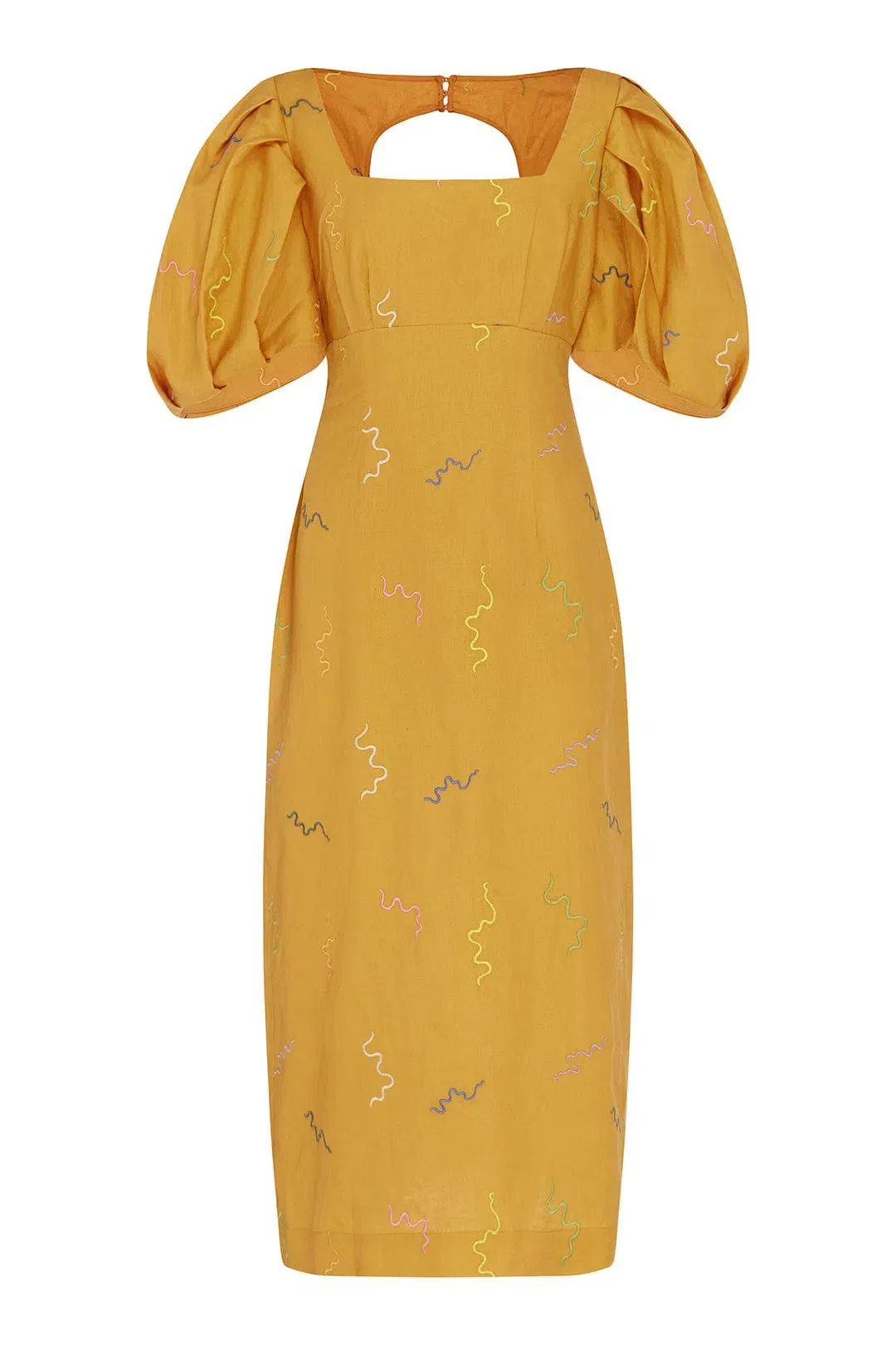 Alemais Sundance Midi Dress Yellow Print Size 6 for rent on The Volte - main image