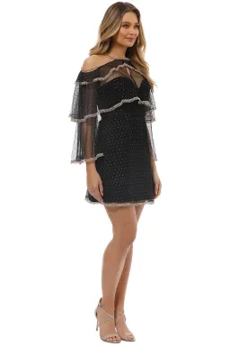 Thurley Moondance Mini Dress Black Gold Size 8 for rent on The Volte - image 2