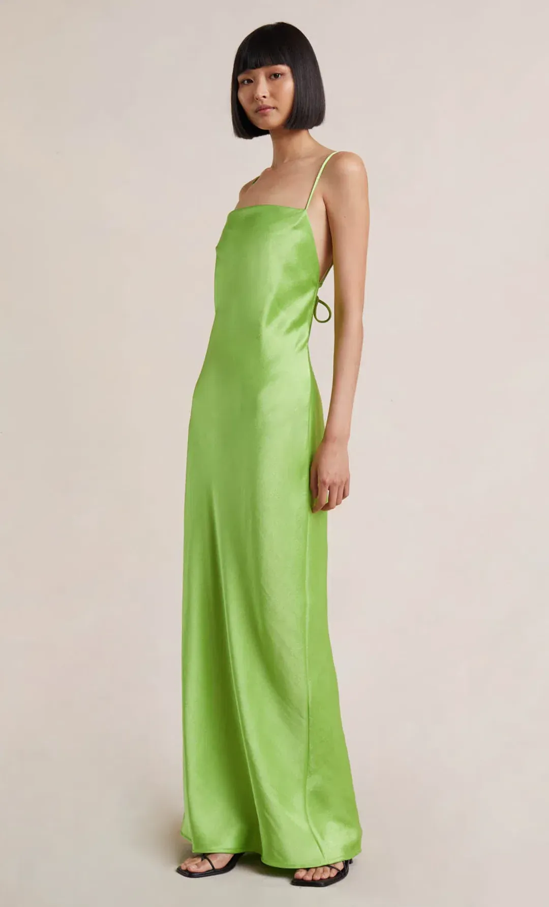 Bec & Bridge The Dreamer Tie Back Maxi Dress Lime Green Size 10  for rent on The Volte - main image