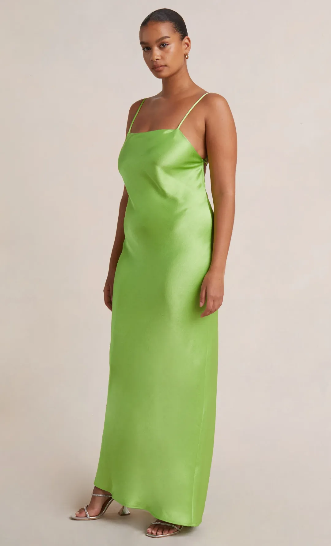Bec & Bridge The Dreamer Tie Back Maxi Dress Lime Green Size 10  for rent on The Volte - main image
