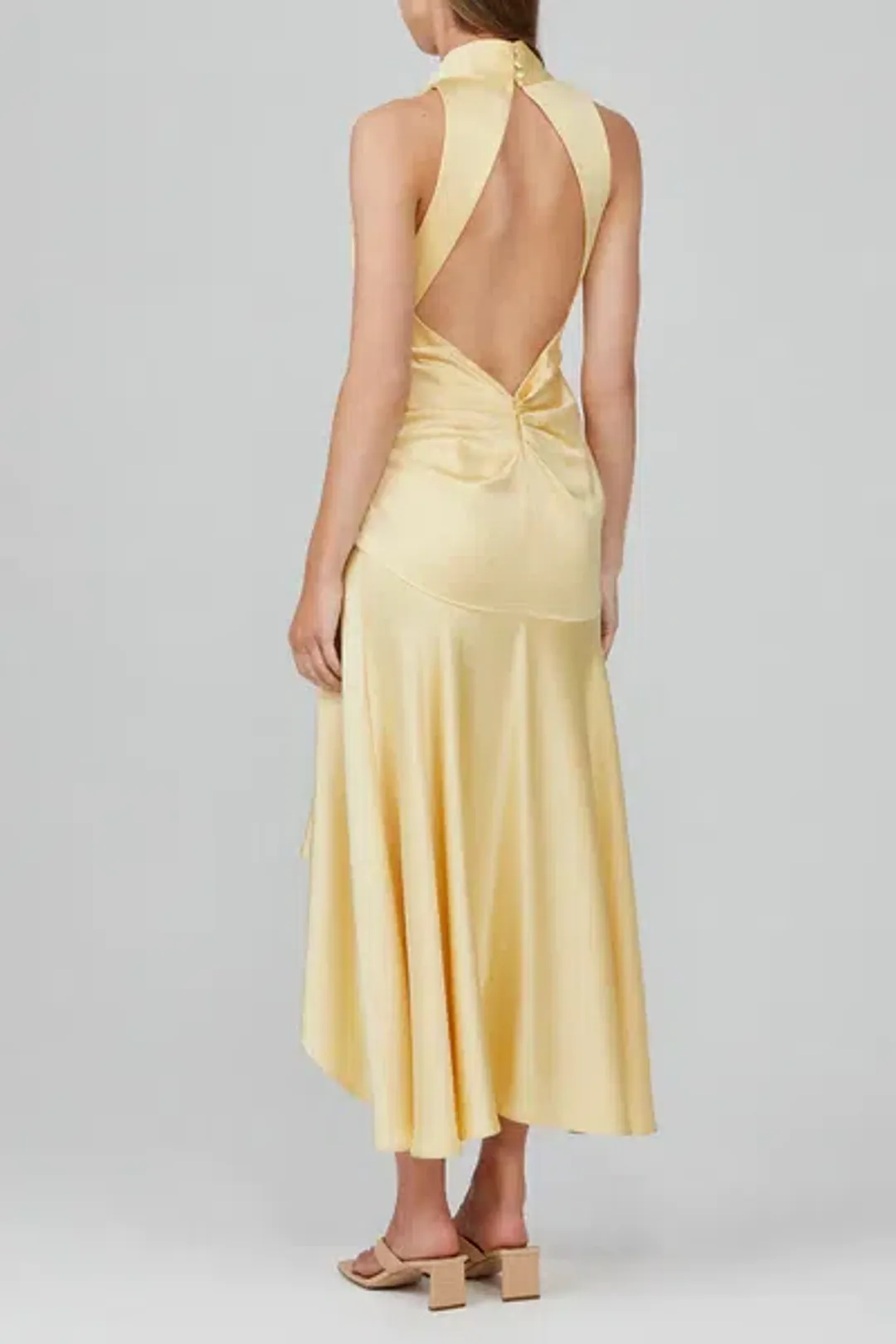 Acler Hillcrest Midi Dress Yellow Size 10 for rent on The Volte - main image