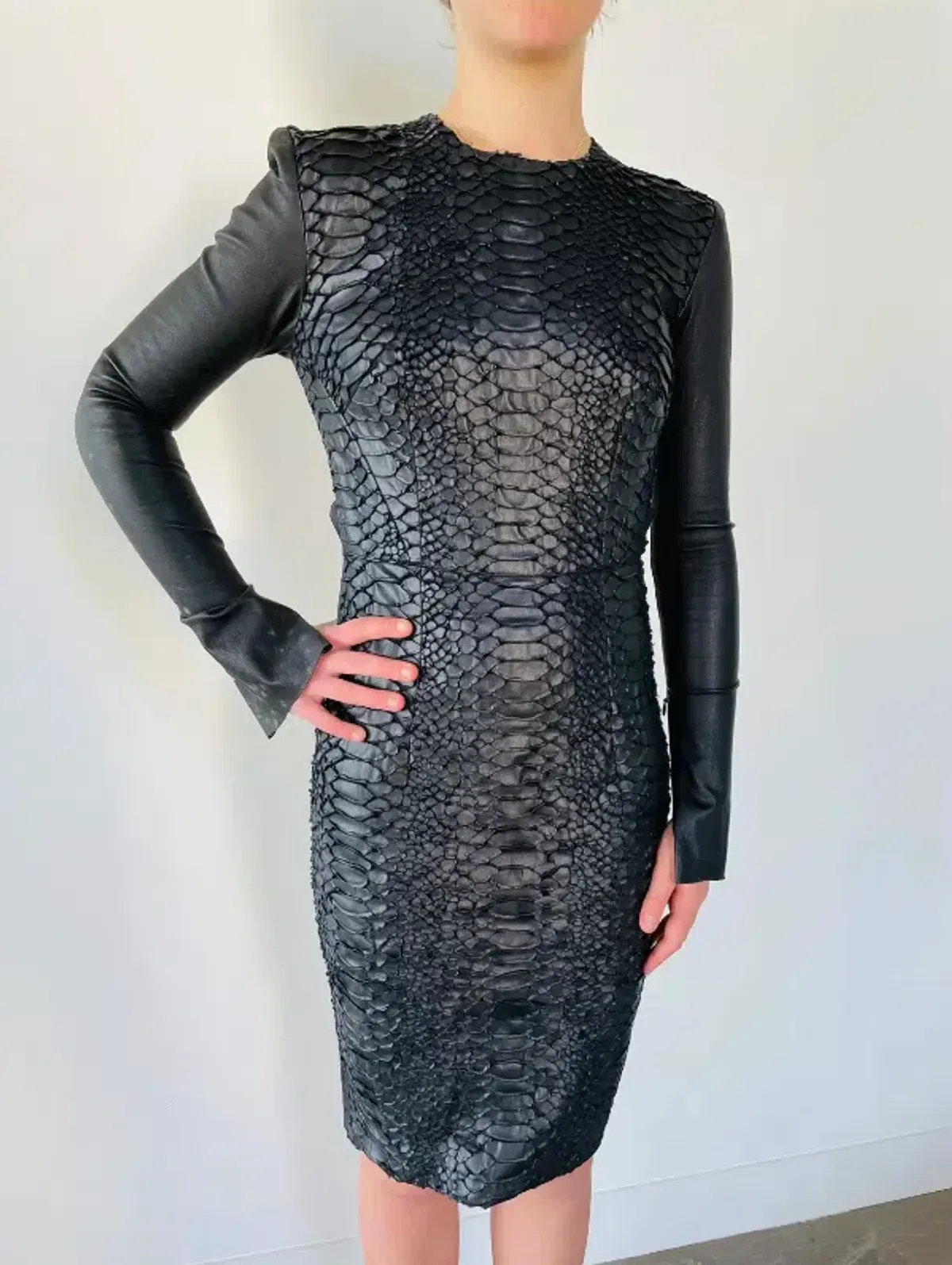 Alex Perry Long Sleeve Dress Black Size 6 for rent on The Volte - main image