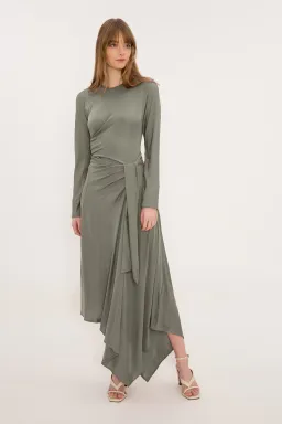 Bianca Spender Boheme Dress Sage Green Size 12 for rent on The Volte - image 1